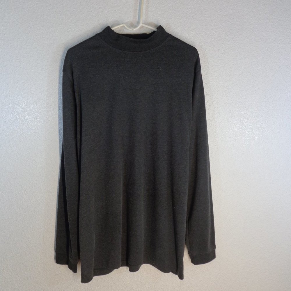 👁️3 for $20 Croft & Barrow gray Mock Neck Long Sleeve Shirt XLT